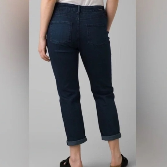 prAna Slim Boyfriend Fit Buxton Jeans, Deep Blue, Size 4/27 - Picture 4 of 16